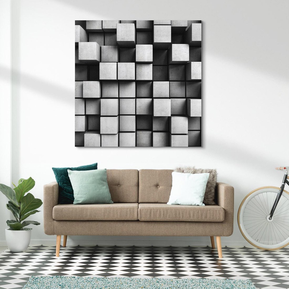 Obraz na płótnie 50x50 - Geometryczne Elegancje - nowoczesny, geometryczny