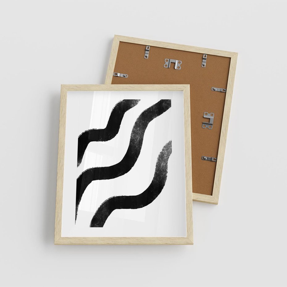 Plakat w ramie 40x50 - Wibracje Plam - abstrakcja, minimalizm - rama drewno