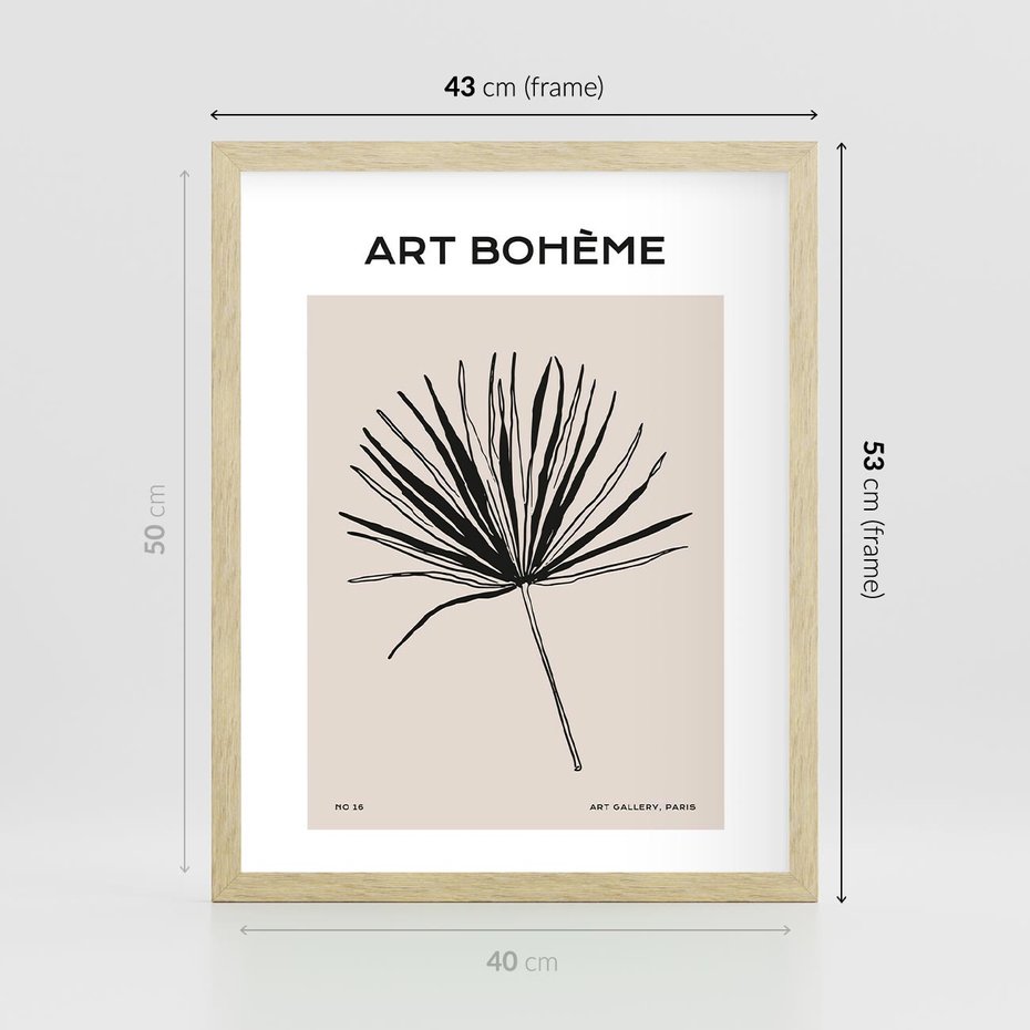 Plakat w ramie 40x50 - Rozkwitające Boho Kształty - boho sztuka, plakat - rama drewno