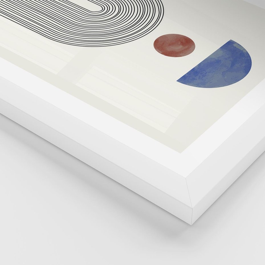 Plakat w ramie 30x40 - Rozplątane Wibracje - nowoczesny plakat, styl midcentury - rama biała