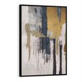 Obraz w ramie 50x70 - Odyseja w świetle i cieniu - abstrakcja, porysowana ściana - rama czarna