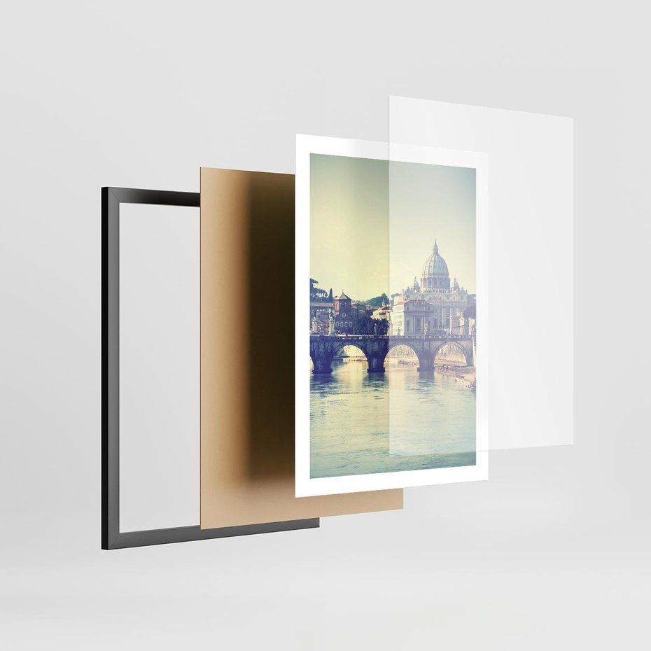 Plakat w ramie 50x70 - Urok włoskiego miasta - Włochy, miasto - rama czarna