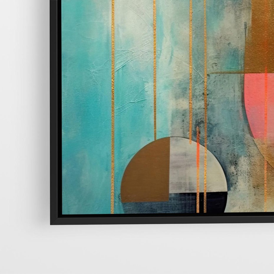 Obraz w ramie 50x50 - Abstrakcyjny Bałagan - abstrakcja, obraz olejny - rama czarna