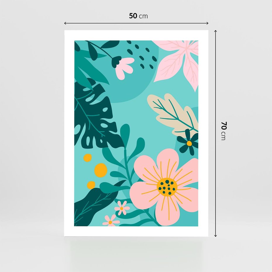 Plakat bez ramy 50x70 - Kwiatowy Impuls - pastelowa kompozycja, kwiaty