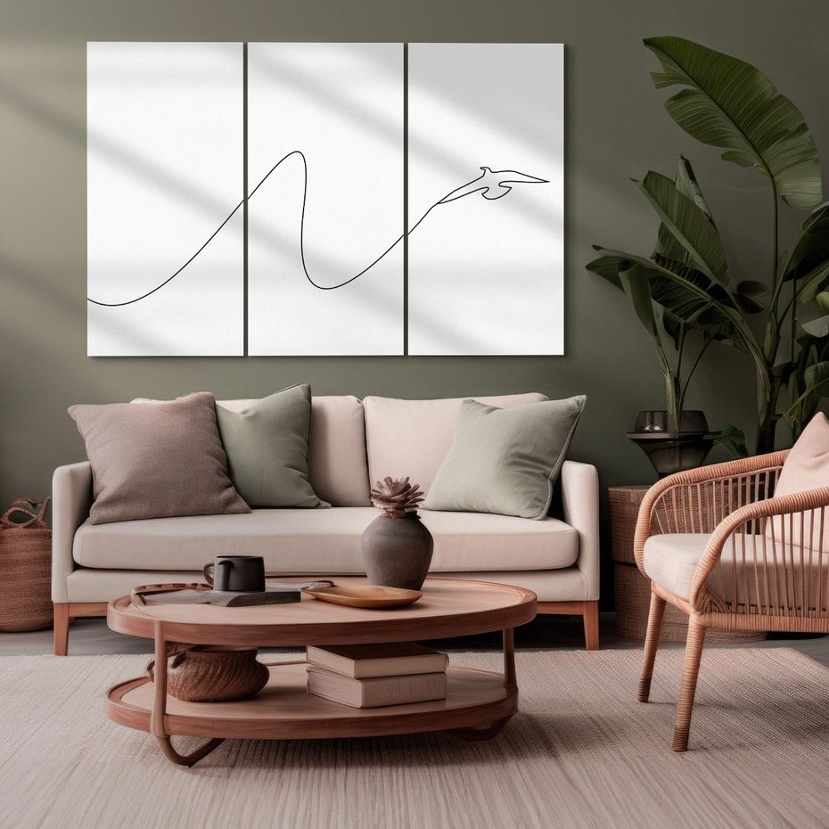 Obraz na płótnie 120x80 - Ptasia Linia - ptak, jaskółka