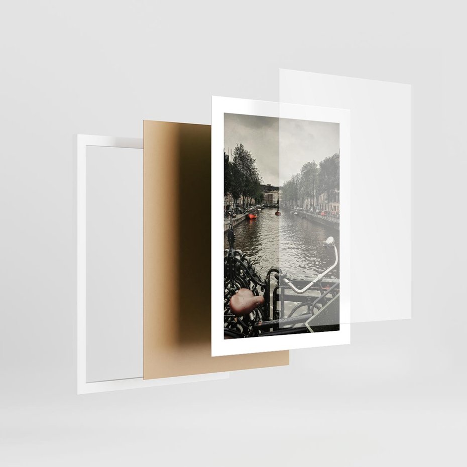 Plakat w ramie 30x40 - Miasto na Wodzie - holenderskie kanały, amsterdam - rama biała