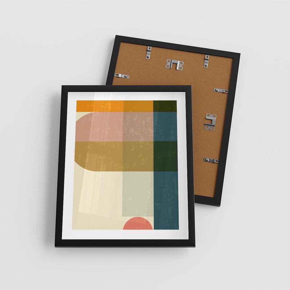 Plakat w ramie 40x50 - Geometryczna Grafika na Plakacie - geometryczna nowoczesna grafika, minimalizm - rama czarna