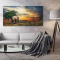 Obraz na płótnie 120x60 - Potęga słonia na afrykańskiej sawannie - słoń, sawanna