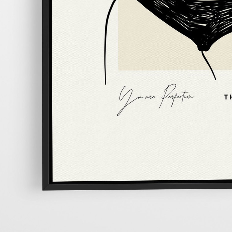 Obraz w ramie 70x100 - Elegancja Kobiecej Formy - nowoczesna sztuka kobieca, plakat - rama czarna