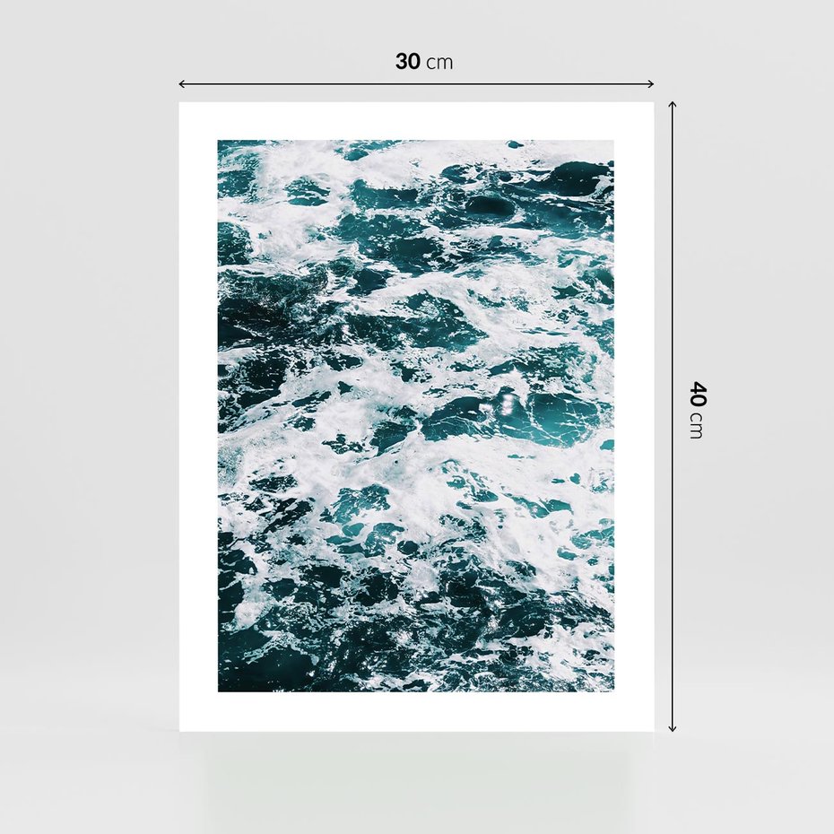 Plakat bez ramy 30x40 - Potęga Natury: Wzburzone Fale Oceanu - wzburzone fale oceanu