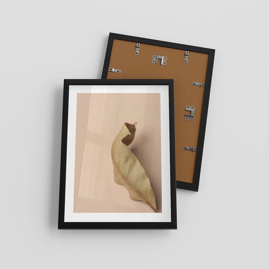 Plakat w ramie 30x40 - Boho suszone liście - suszony, liść - rama czarna