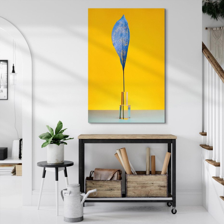 Obraz na płótnie 80x120 - Niebiańskie liście - liść, liście