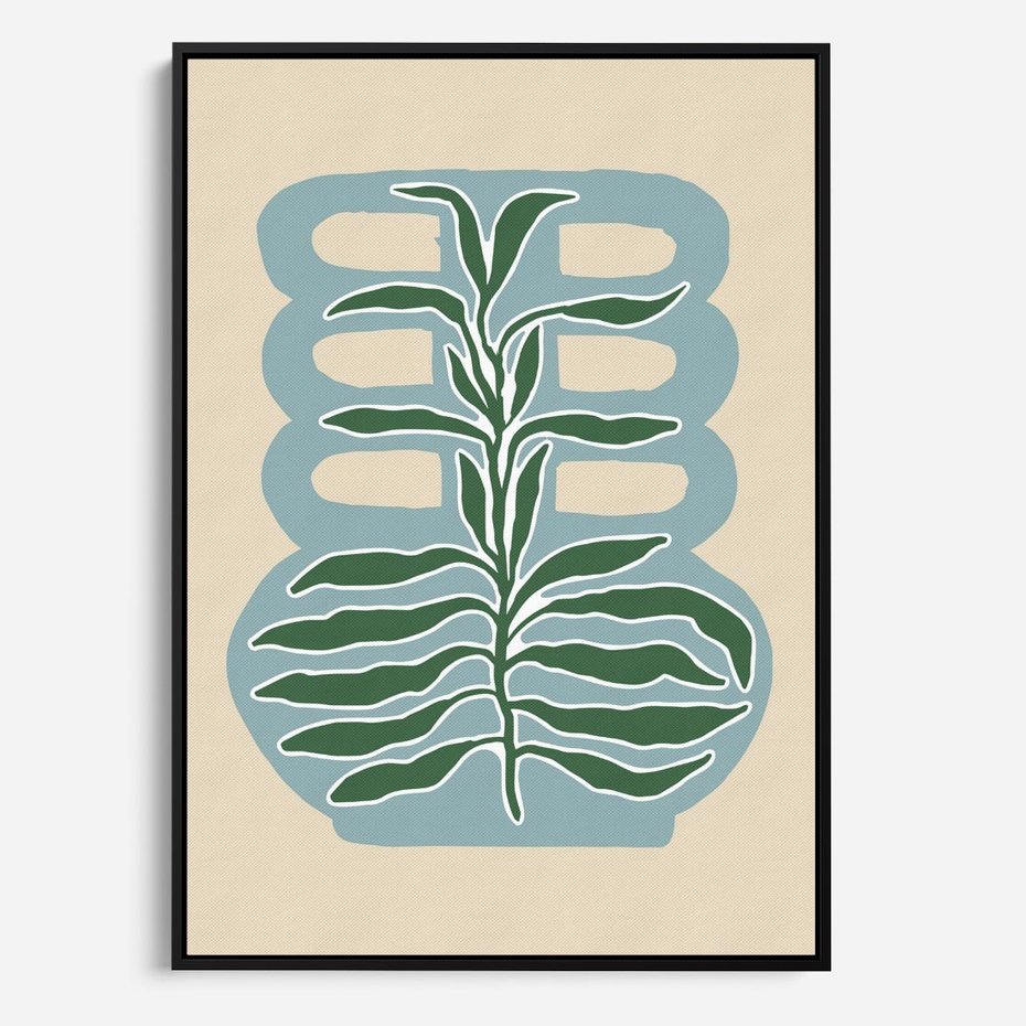 Obraz w ramie 50x70 - Wewnętrzne Spektrum - boho styl, wazon - rama czarna