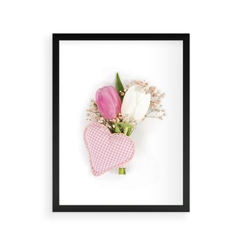 Plakat w ramie 40x50 - Kolorowa Harmonia - kwiaty, bukiet - rama czarna