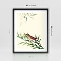 Plakat w ramie 40x50 - Roślinne Nastroje - japońska sztuka, ptak - rama czarna