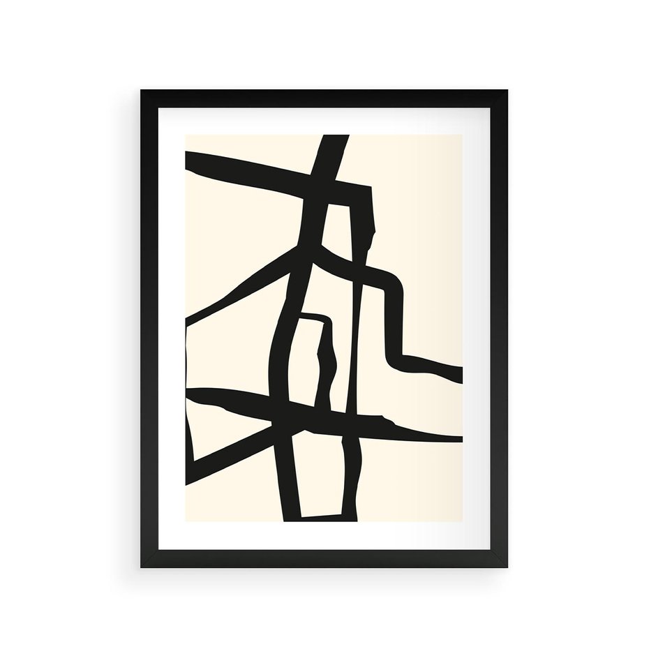 Plakat w ramie 30x40 - Impresje Wymiaru - linie, abstrakcja - rama czarna