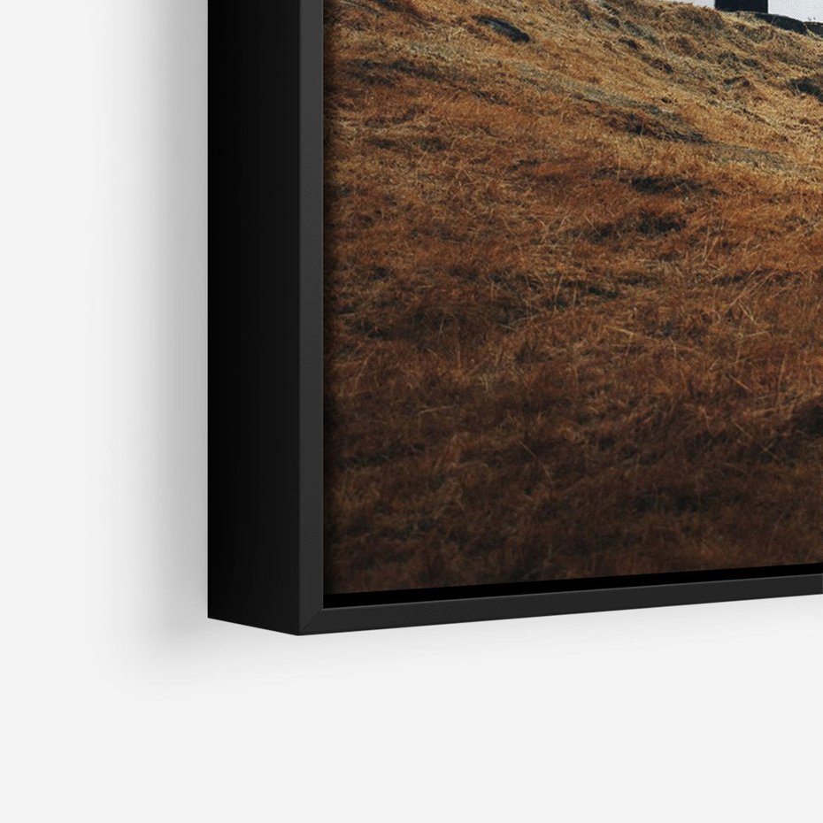 Obraz w ramie 50x70 - Ciepło i Przytulność - skandynawski, domek - rama czarna