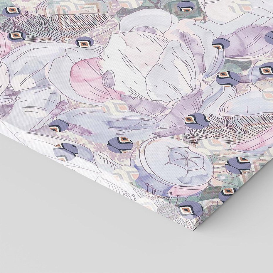 Obraz na płótnie 50x50 - Malowane oddechy istnienia - pomieszane tekstury, kwiatowe elementy