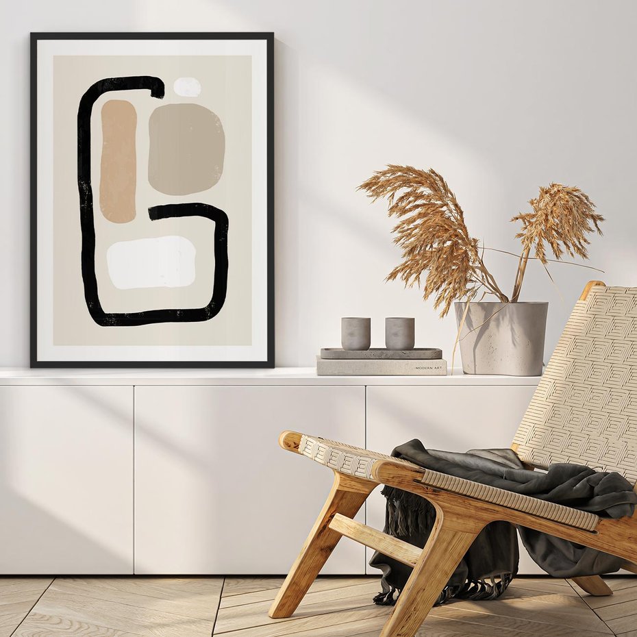 Plakat bez ramy 21x30 - Kształtne Formy - geometryczne nieregularne kształty, nowoczesna kompozycja