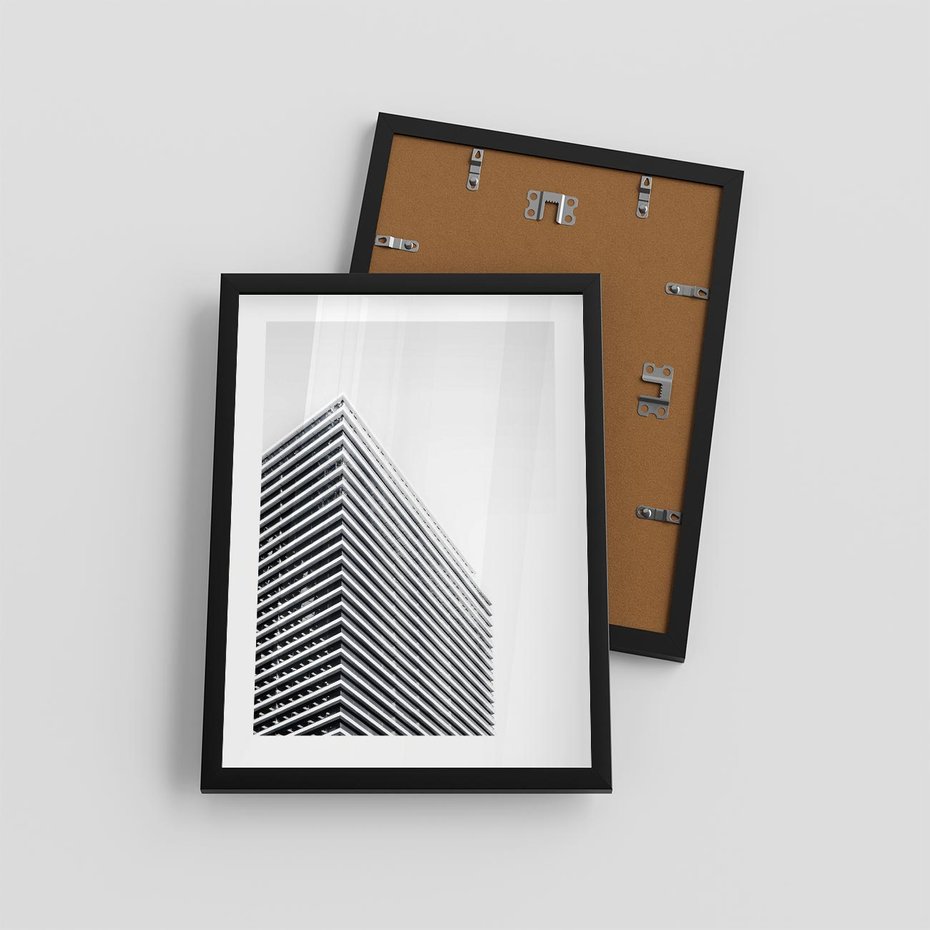 Plakat w ramie 30x40 - Wzorce Wysokości - architektura, wysoki wieżowiec - rama czarna