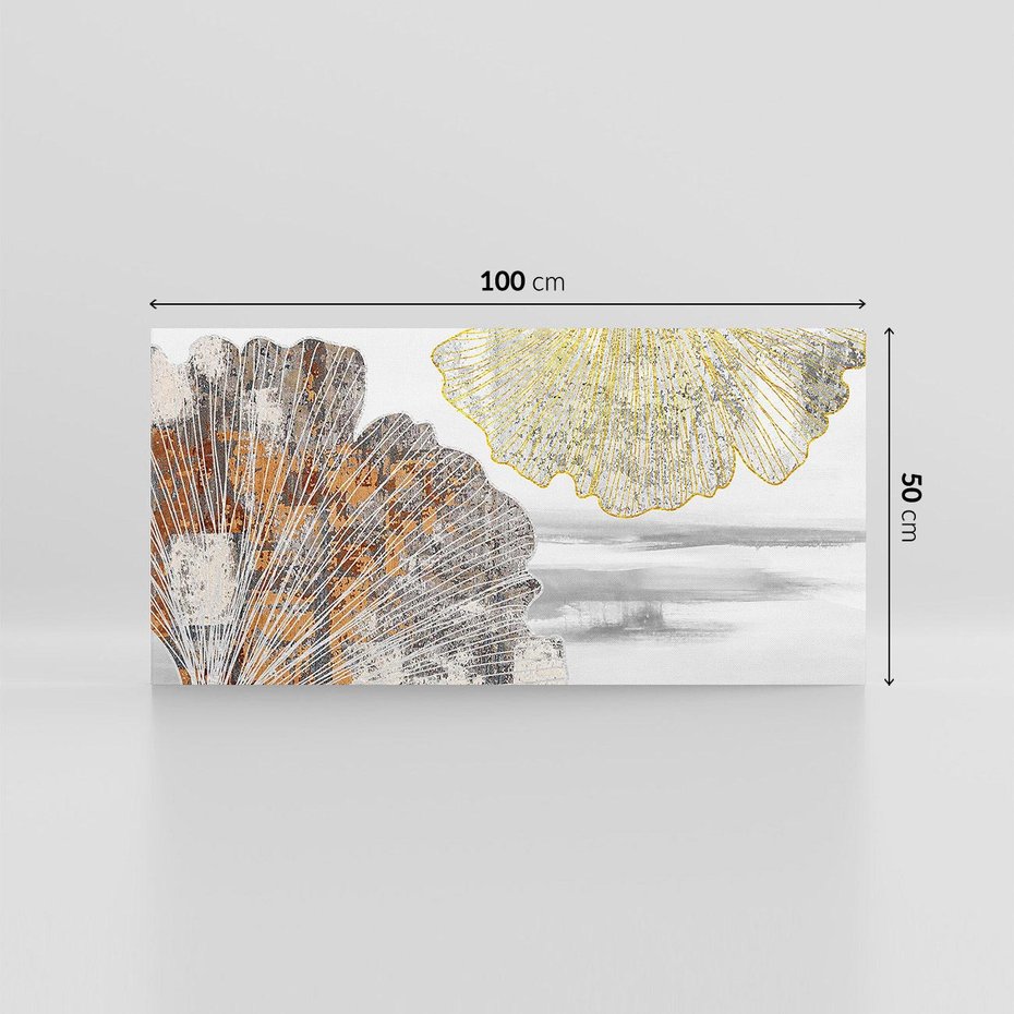 Obraz na płótnie 100x50 - Złote liście melancholii - liście miłorzębu, tekstura