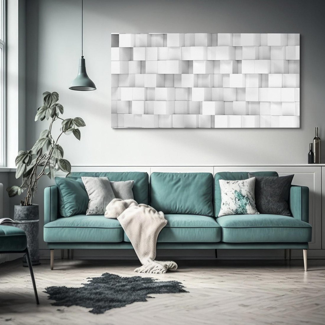Obraz na płótnie 120x60 - Gra form i kolorów - 3D, abstrakcja