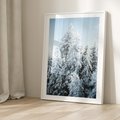 Plakat bez ramy 50x70 - Magia Śnieżnych Drzew - zima, iglaste drzewa