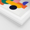 Plakat w ramie 50x70 - Harmonijne Przenikanie Form - nowoczesna sztuka, geometryczna kolorowa grafika - rama biała