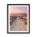 Plakat w ramie 50x70 - Spacer Wśród Przyboju - dróżka, morze - rama czarna