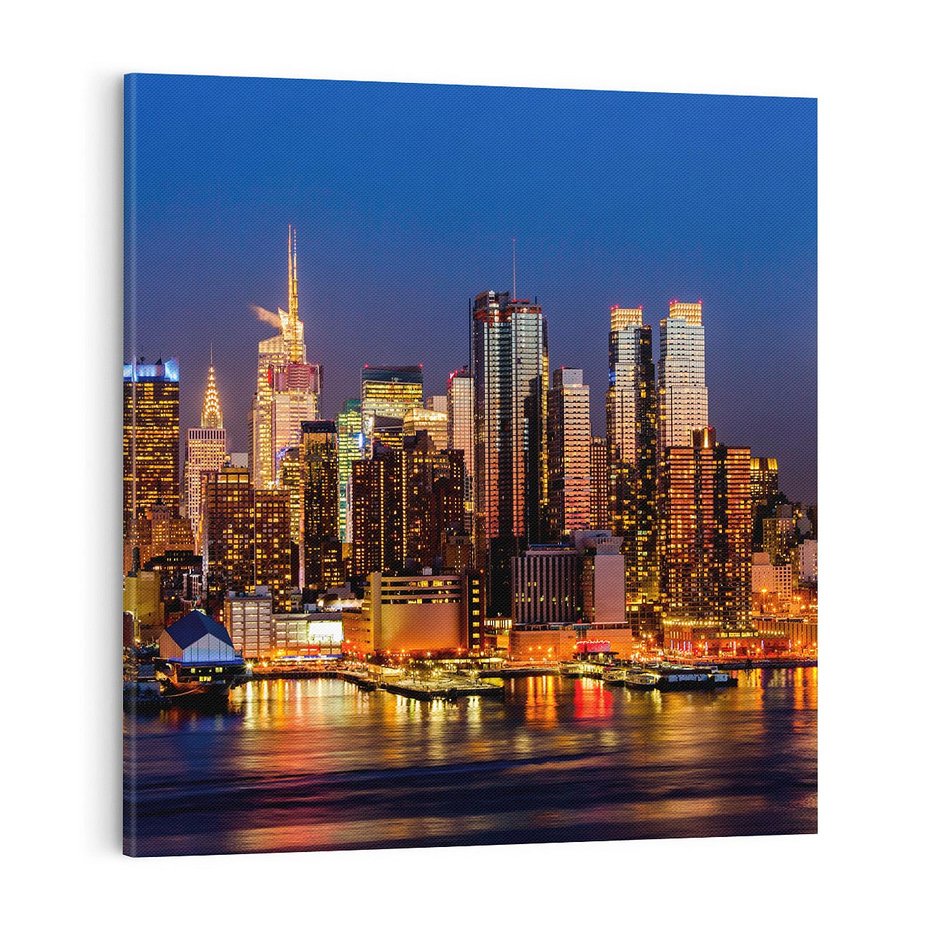 Obraz na płótnie 70x70 - Nocne Tętno Nowego Jorku - Nowy Jork, noc