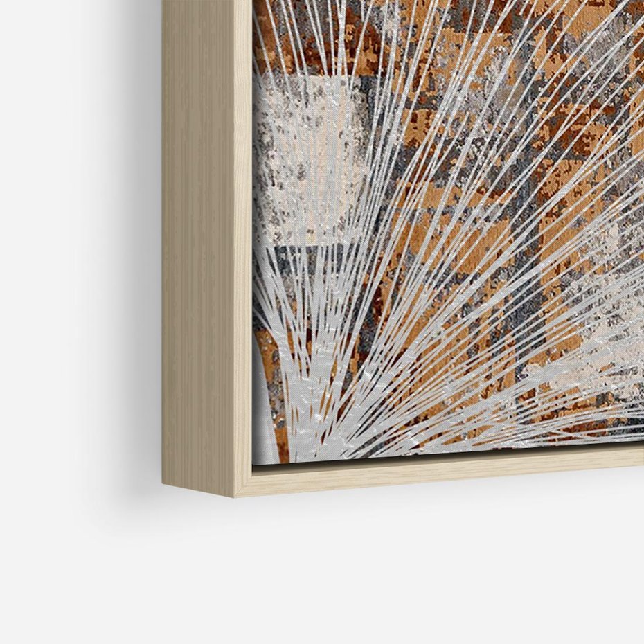 Obraz w ramie 70x50 - Złote liście melancholii - liście miłorzębu, tekstura - rama drewno