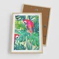 Plakat w ramie 50x70 - Egzotyczna Przygoda - tropikalne, liście - rama drewno