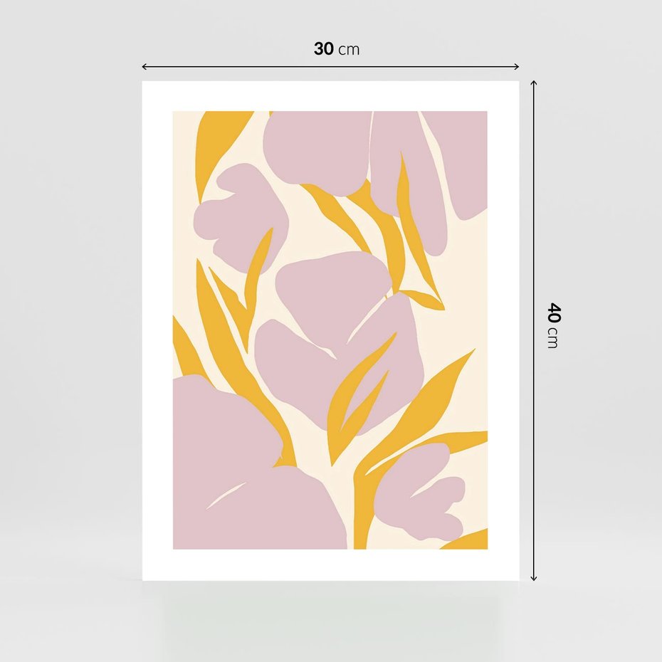 Plakat bez ramy 30x40 - Migocące Wibracje - abstrakcyjne kwiaty, pastelowe kolory