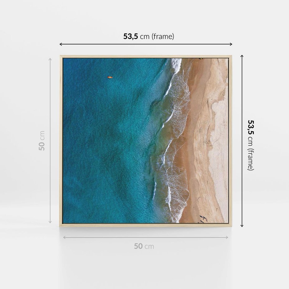 Obraz w ramie 50x50 - Spokój nad morzem - morze, plaża - rama drewno