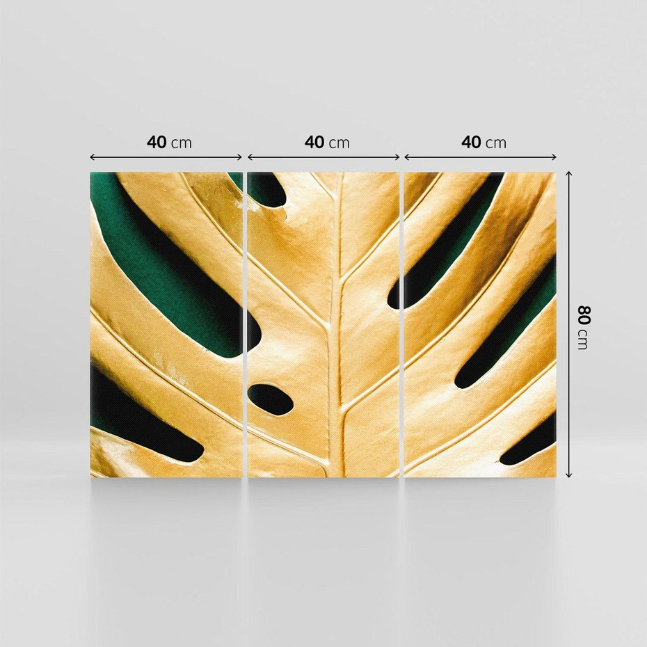Obraz na płótnie 120x80 - Piękno i Styl - złote, liście