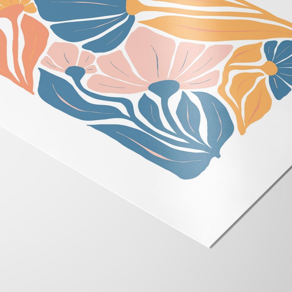 Plakat bez ramy 21x30 - Wibracje Kolorowych Wiatrów - kwiaty, pastelowe kolory