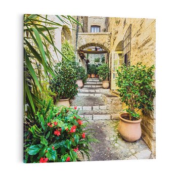 Obraz na płótnie 70x70 - Perspektywa uliczki malownicza - uliczka, perspektywa