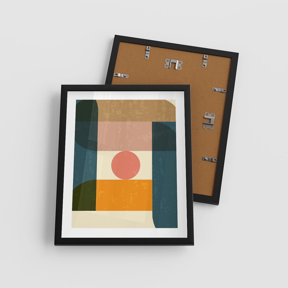 Plakat w ramie 40x50 - Geometryczna Ekspresja - geometria, plakat - rama czarna