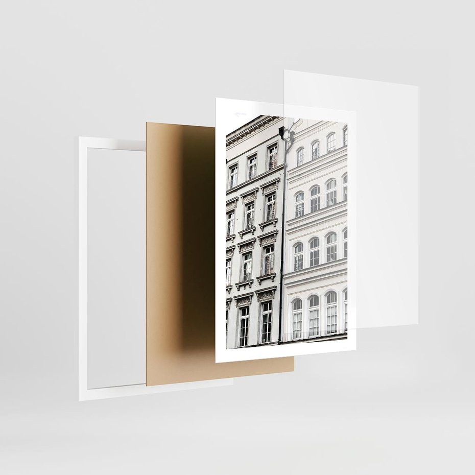 Plakat w ramie 50x70 - Urok Starej Kamienicy - budynki, miasto - rama biała