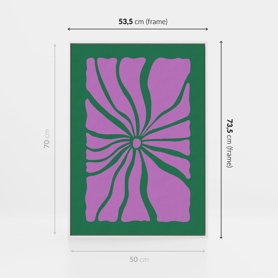 Obraz w ramie 50x70 - Bezczasowe Impresje - abstrakcyjny plakat, boho styl - rama biała