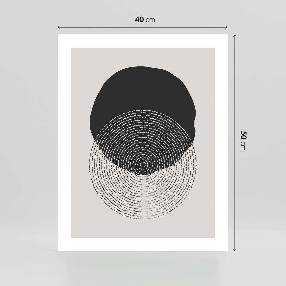 Plakat bez ramy 40x50 - Boho Przenikanie Uroku - abstrakcyjna kompozycja, okręgi