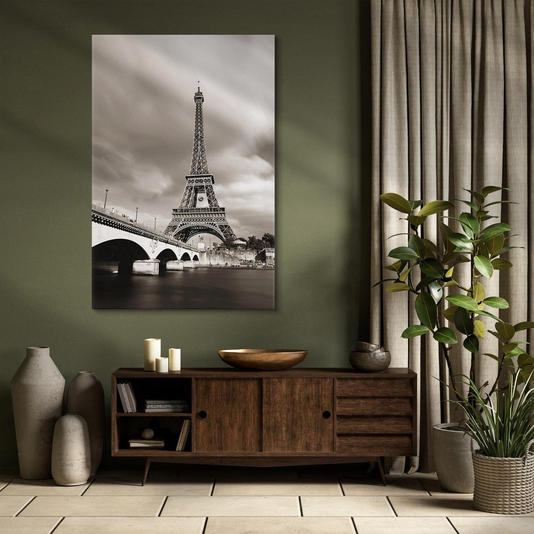 Obraz na płótnie 70x100 - Mgiełka Eiffla - Paryż, Eiffla