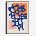 Obraz w ramie 50x70 - Migotliwe Nastroje - abstrakcyjna niebieska forma, dziwne kształty - rama czarna
