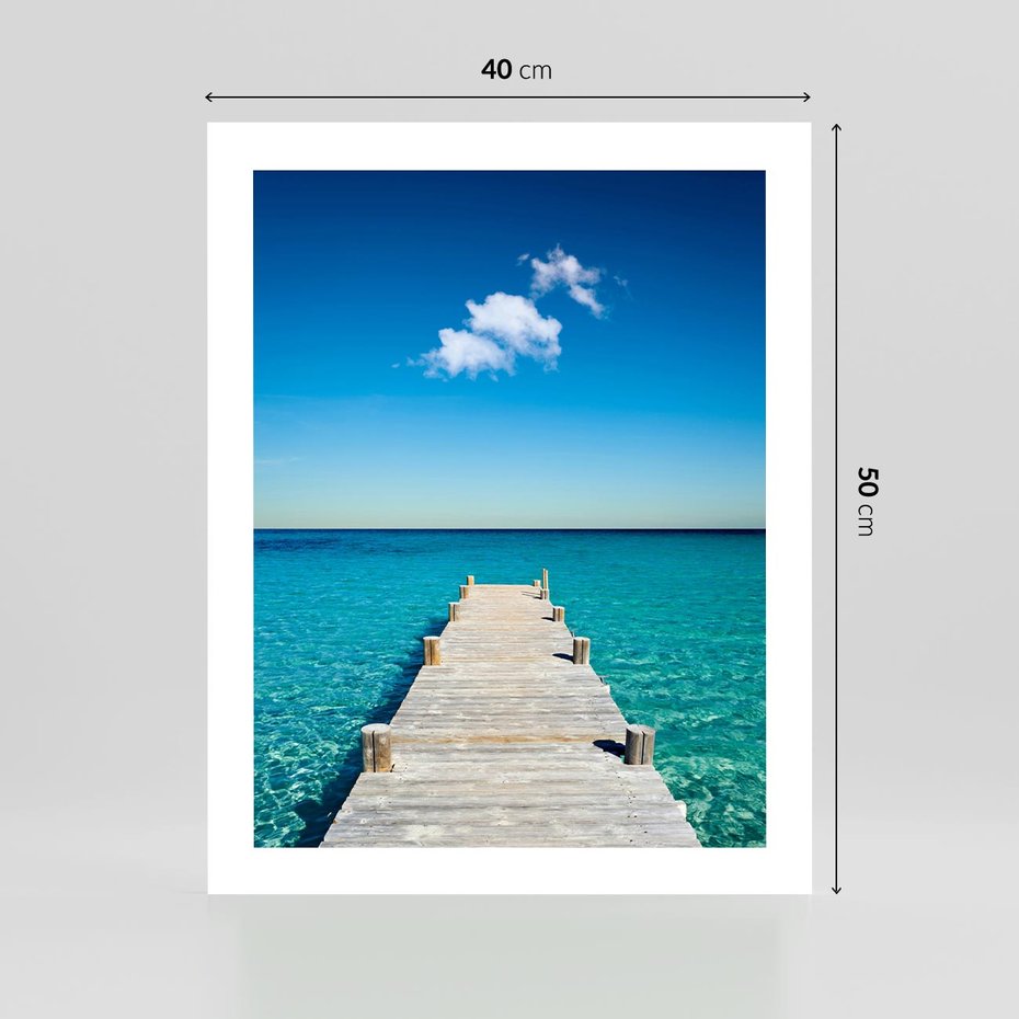 Plakat bez ramy 40x50 - Letnie Morskie Uczucie - morze, pomost