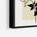 Obraz w ramie 50x50 - Malowane szkicowe tęsknoty - kwiaty, typografia - rama czarna
