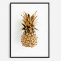 Obraz w ramie 70x100 - Ekskluzywny Akcent - złoty, ananas - rama czarna