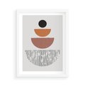 Plakat w ramie 50x70 - Półkola i Boho Akcent - geometria, półkola - rama biała