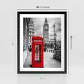 Plakat w ramie 40x50 - Budka telefoniczna w Londynie - budka, Londyn - rama czarna