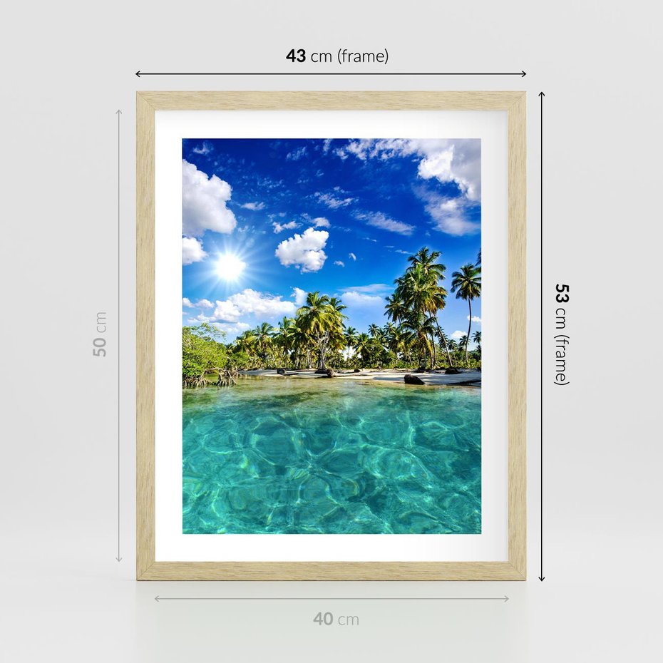 Plakat w ramie 40x50 - Rajskie wakacje na plaży - plaża, wakacje - rama drewno