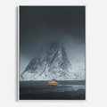 Obraz w ramie 80x120 - Skandynawski pejzaż - skadynawski, pejzaż - rama biała